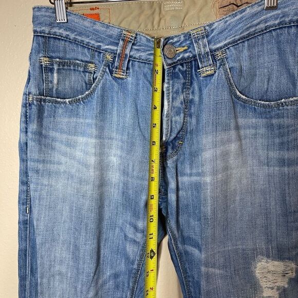 BOSS HUGO BOSS Jeans Mens Size 32 Straight Leg Light Wah Blue Distressed - Picture 8 of 14